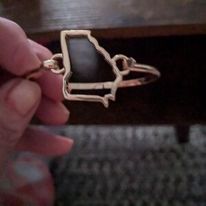 Georgia Stencil Gold Bangle Bracelet